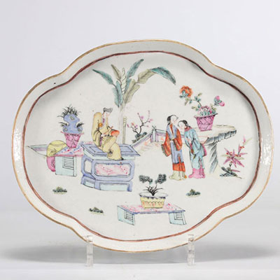 Famille rose porcelain tray
