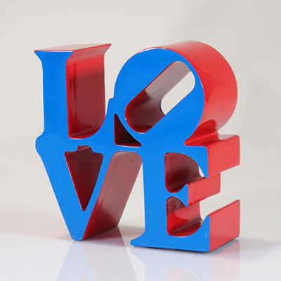 Robert Indiana (after) Love Blue, red, 2018 numbered Edition of 500 Studio Editions