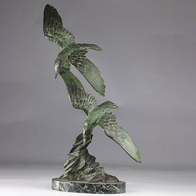 E. TISSOT (XX) grand bronze Art Déco 
