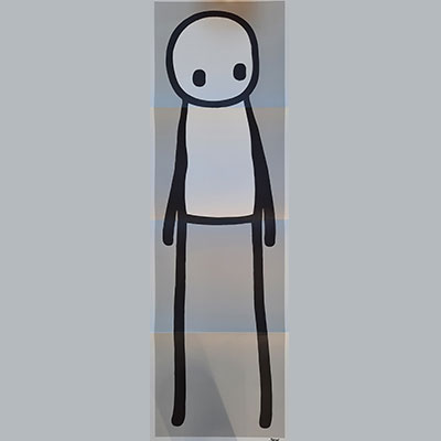 STIK (British-Born 80s) Standing Figure (red) - 2015 Offset lithogrpahie in colors Signed by the artist in felt pen 
