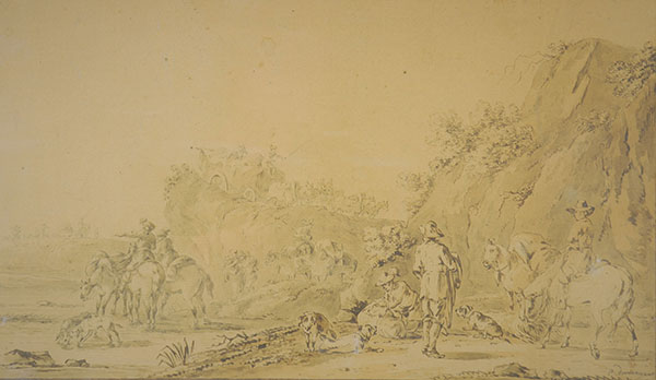 P. DUVERGER (XVIII) dessin scène de vie