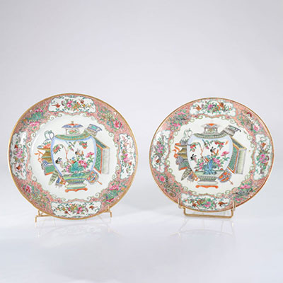 China - pair of canton plates - late 19th