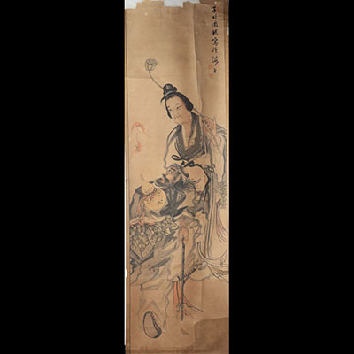 Asia painted scroll of figures 18 / 19th C.