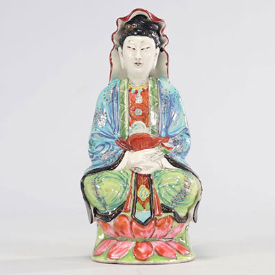 Chinese porcelain famille rose in the shape of a character