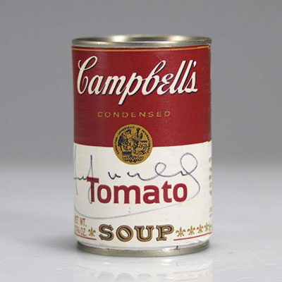 Andy Warhol (d'après). Campbell's Soup « Tomato ». Boîte de conserve métallique.