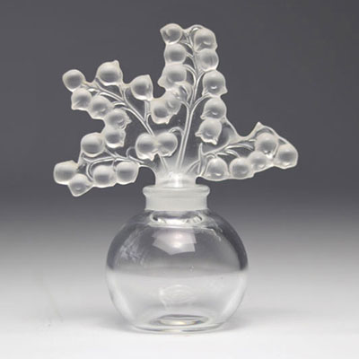 Lalique bottle with a stopper in the shape of a lily of the valley