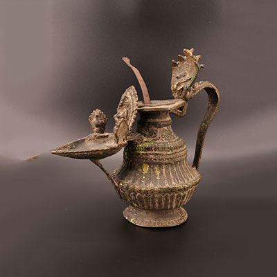 Tibet - Lampe à huile en bronze 18ème