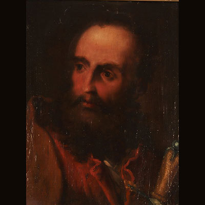 Oil on wood portrait of a man - 18th C.
