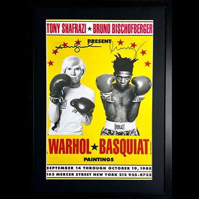 Andy Warhol & Basquiat (attr). “Warhol/Basquiat Paintings”. 1985. Color poster.