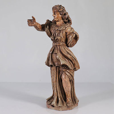 Statue en bois polychrome XVIIIème