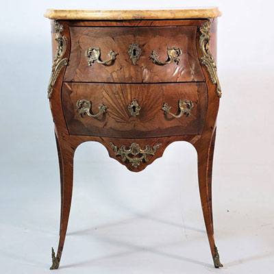 Louis XV chest of drawers marquetry and bronze