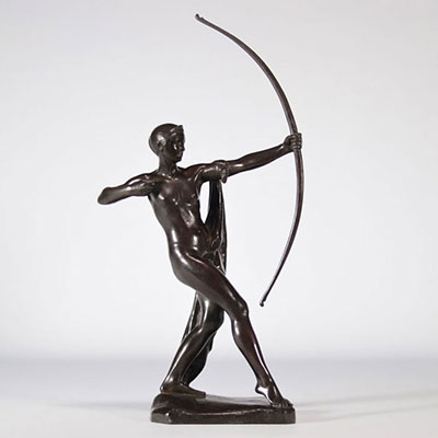 Paul SILVESTRE (Toulouse 1884 - 1976) Amazone Sculpture en bronze à patine brune - Fonte à la cire perdue