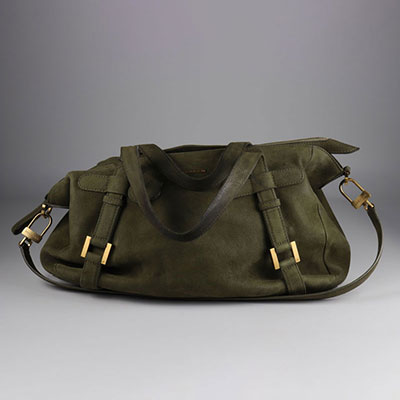 Shoulder bag and shoulder strap brand Delvaux Smooth leather Khaki color 2008 model