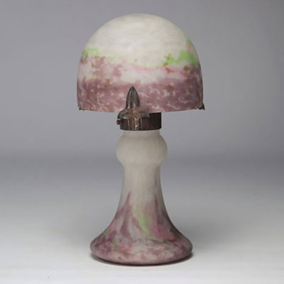MULLER Frères Lunéville Lampe « Champignon » en verre marmoréen