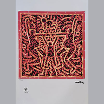Keith Haring (d'après) - Nativité - Lithographie offset sur papier vélin Signature imprimée,