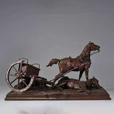 Georges DE FERRIERES (1837-1893/1907) Imposing bronze 