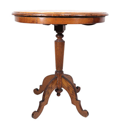 Wooden pedestal table with 