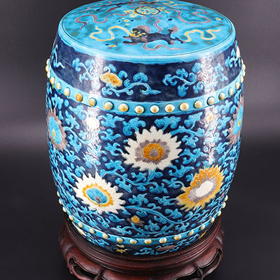 CHINA - Ming - garden stool - glazed stoneware