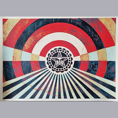 OBEY GIANT, Shepard FAIREY (USA, 1970)Tunnel vision gold, 2018.-Silkscreen. Hand signed and dated