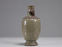 Vase monochrome craquelé chine époque Qing