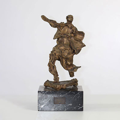 Salvador Dali - «L’âme de Don Quichotte» , 1969. Epreuve en bronze à patine brune, signé sur la base «Dali» et numéroté 16/300