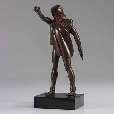 Italy - Post modern bronze statue Giolio Ciniglia - 1970