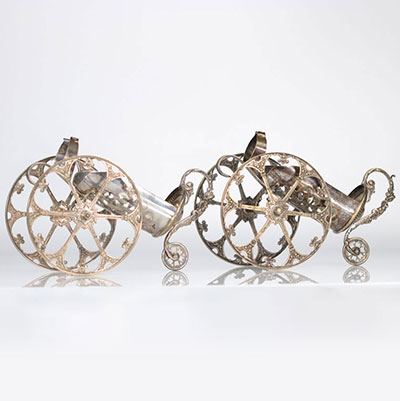 Pair of WMF silver-plated wine carts