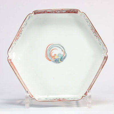 Japanese porcelain plate decorated with flowers