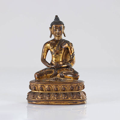 Chine Bouddha en bronze doré 16/17ème