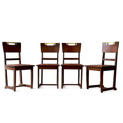 Gustave SERRURIER BOVY (1858-1910) Chairs (4) rare 