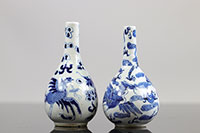 Chine Vietnam 2 vases en porcelaines, blanc bleu, 19ème