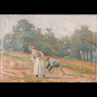 Emile CLAUS (1849-1924)  - Les paysans