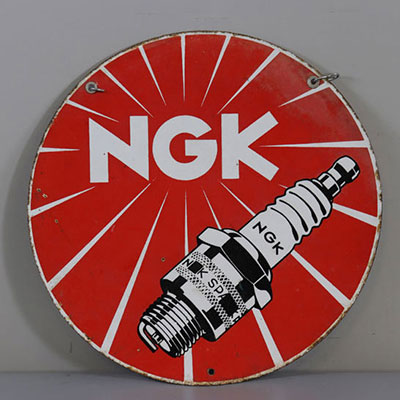 France NGK enamelled circular plaque