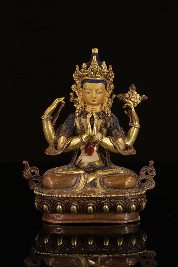 Chine - Tibet - Sino Tibétain bouddha en bronze