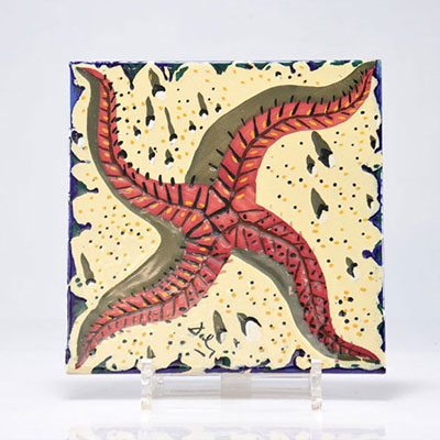 Salvador Dali. 1954. Le Jeu - L’étoile de Mer n°4. Terre cuite vernissée, peinte à la main et émail. Signée 