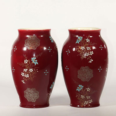 Boch Keramis Pair of art nouveau style vase