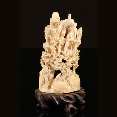 China - mountain of wise men in ivory late 19th