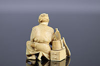 Japan Okimono finely carved from a Tokyo school basket weaver 19th