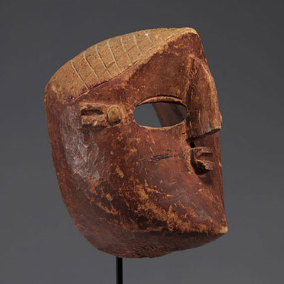 Lwalwa mask, DRC, wood with red patina