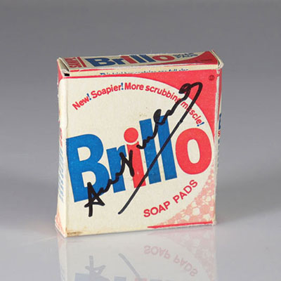 Andy Warhol - Brillo Soap Pads Signed In Black Marker Cardboard Brillo Box Good Condition, Signs Of Age And Wear