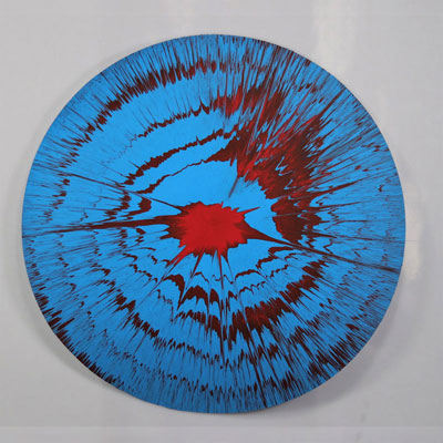 Damien Hirst. 2009. Cercle. Spin Painting, acrylique sur papier. Cachet de la signature «Hirst» au dos. Cachet «HIRST» embossé