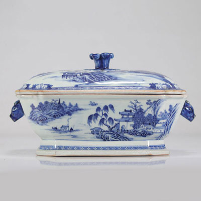 China vegetable dish and blue white tray 18th