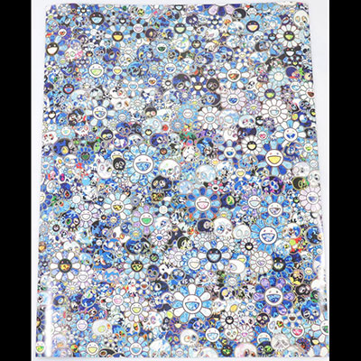 Murakami Takashi: Skulls & Flowers Blue Serigraph Signed and numbered by Takashi Murakami Limited edition of 300 copies