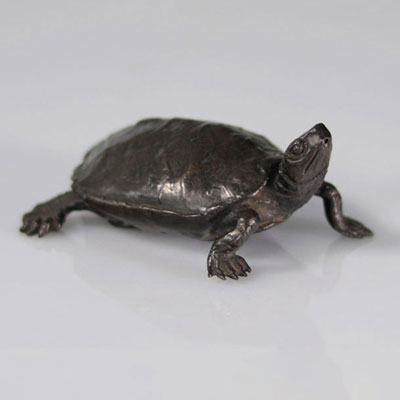 Japanese bronze turtle. Ex collection of Vestel Georges