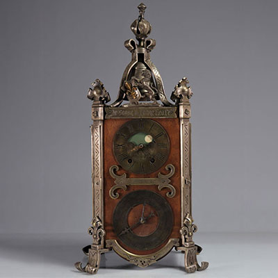 Neo-Gothic clock with complications