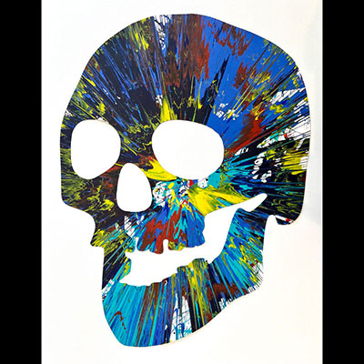 Damien Hirst. 2009. Skull. Spin Painting, acrylique sur papier.