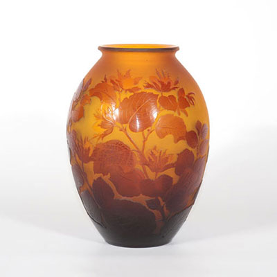 Emile Gallé vase with hazelnut decor