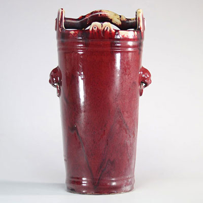 Oxblood flame vase from Qing period (清朝)