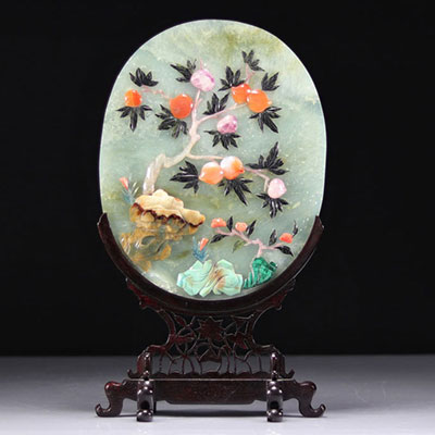 Jade screen with support and coral, turquoise,...