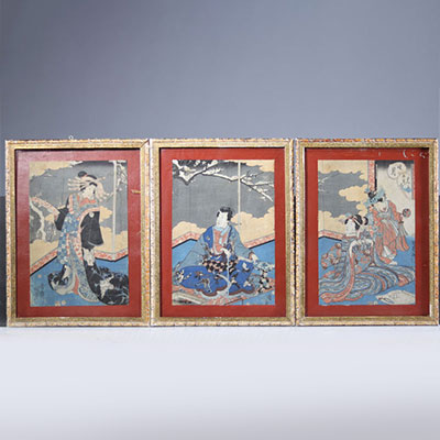 Estampes Japonaises (5) anciennes signées
